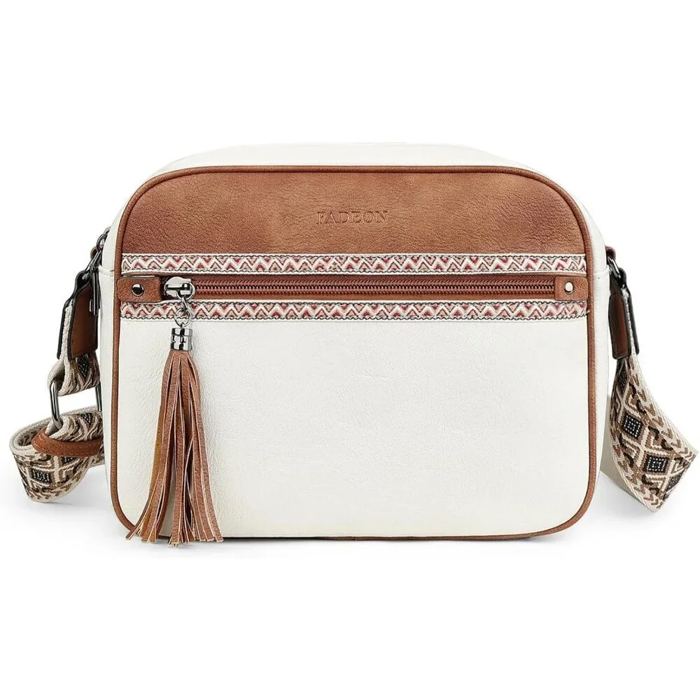 Vegan Leather Crossbody Bag Women Multi-Pocket Medium Shoulder Purse Travel - Picture 6 of 9